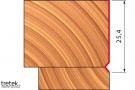 Fresestål Rettkant m/lager og V spor. D15,8/h25,4/H76,2/A8/C12,7/Z2/­­90° thumbnail