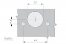 Kombinasjonsborsegment for hengsler 45/9,5 thumbnail
